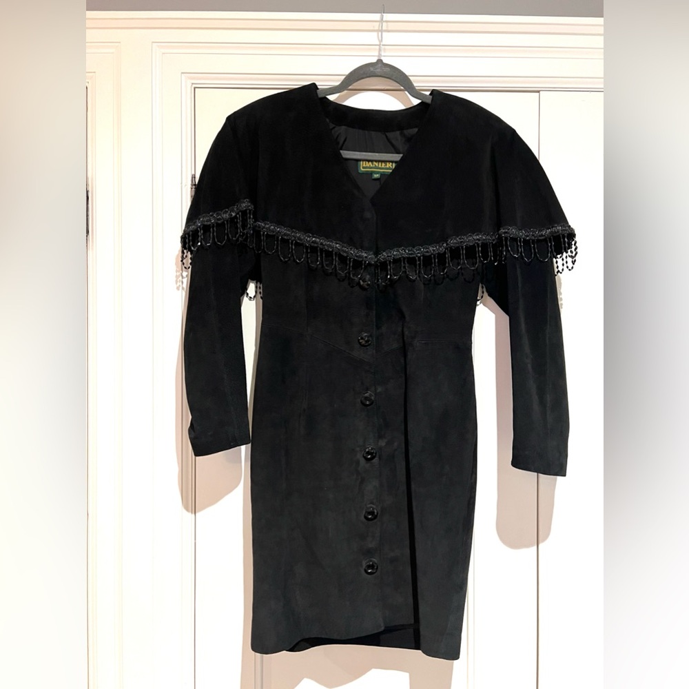 DANIER Vintage, Suede, Cape-Style Dress, Size S